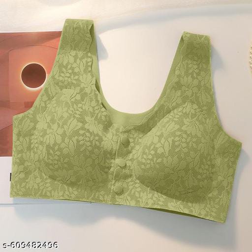 Front Open Button Nursing Flower Bra