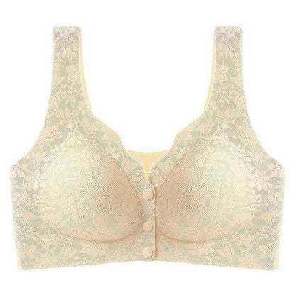 Front Open Button Nursing Flower Bra