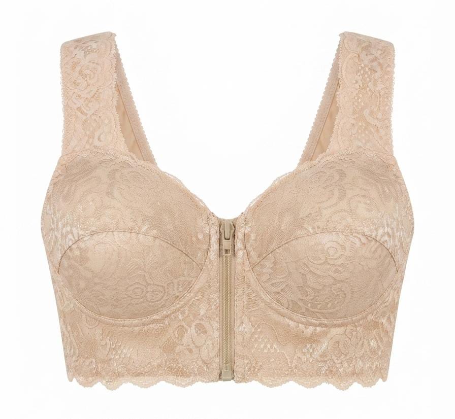 Front Zip Bra Light Padding Wireless Bra
