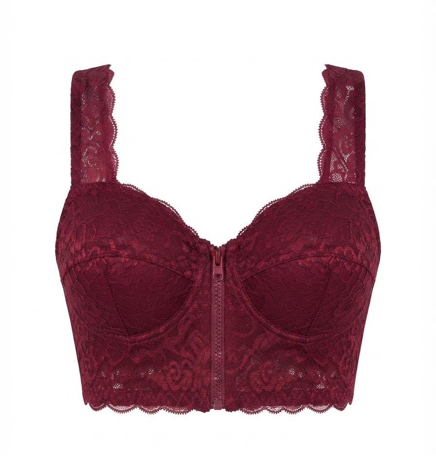 Front Zip Bra Light Padding Wireless Bra